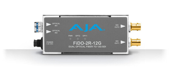 AJA FiDO-2R-12G - 12 Gbit/s - Active video converter - Gray - BNC - 20 V - 0 - 40 °C