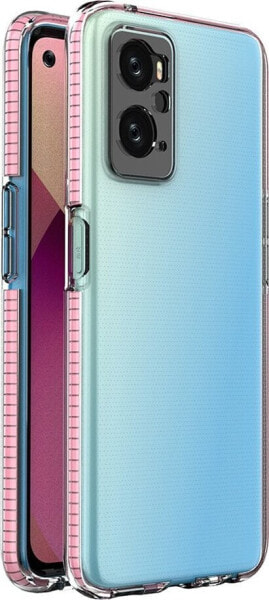 Hurtel Spring Case etui Realme 9i, Oppo A36 / A76 / A96 silikonowy pokrowiec z ramką jasnoróżowe