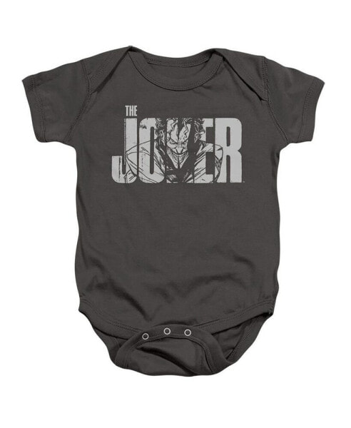 Baby Girls Baby Joker Text On Gray Snapsuit