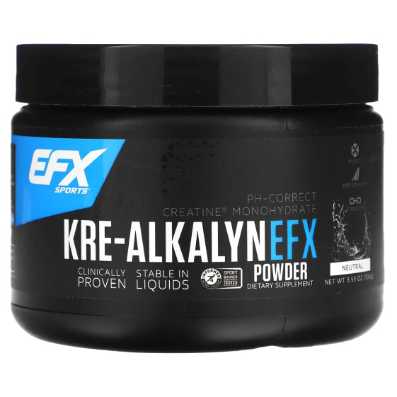 EFX Sports, Kre-Alkalyn EFX в порошке, нейтральный, 100 г (3,53 унции)