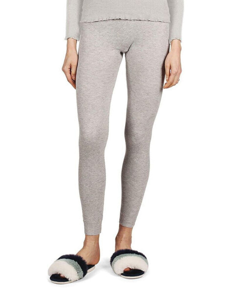 Women's 100% Cotton Pointelle Rib Knit Seamless Leggings