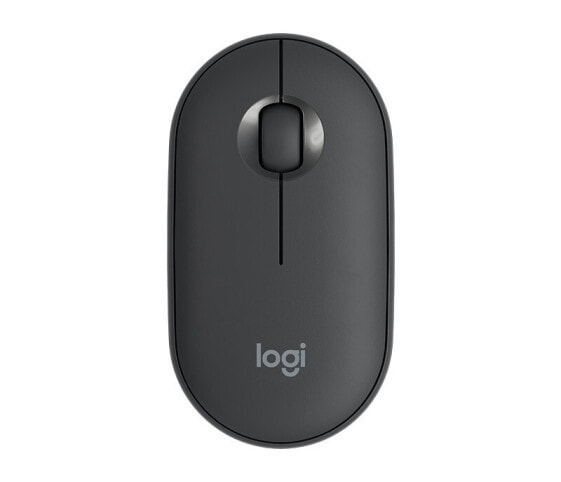 Logitech Pebble M350 Wireless Mouse - Ambidextrous - Optical - RF Wireless + Bluetooth - 1000 DPI - Graphite