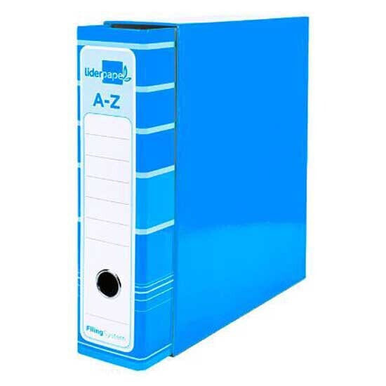 LIDERPAPEL Liderpap lever arch file the A4 filing system lined without rado spine 80 mm light blue with box and metal compressor