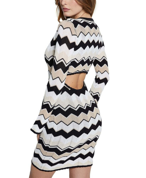 Women's Jenna Chevron-Stripe Sweater Dress