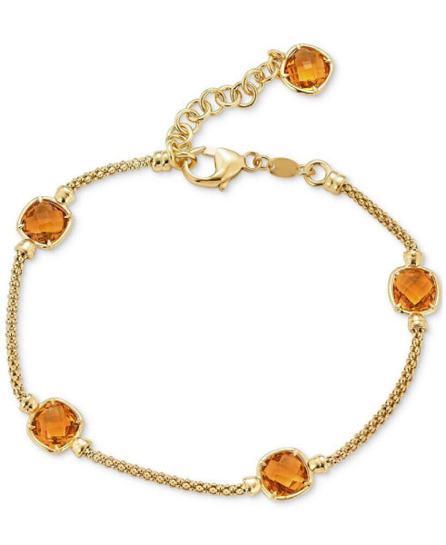 Amethyst Station Link Bracelet (4 ct. t.w.) in 14k Rose Gold-Plated Sterling Silver (Also in Citrine)