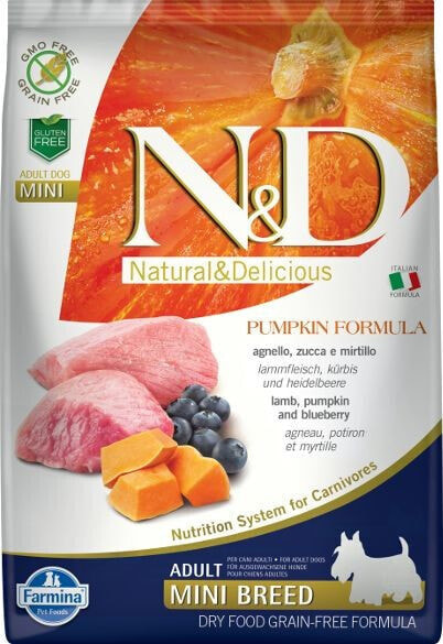 Farmina Pet Foods N&D Grain Free Pumpkin Lamb & Blueberry Adult Mini 2.5kg