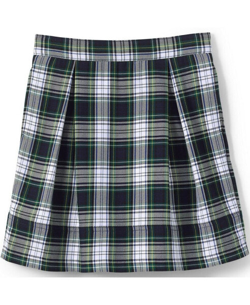 Little Girls School Uniform Plaid Pleated Skort Top of Knee