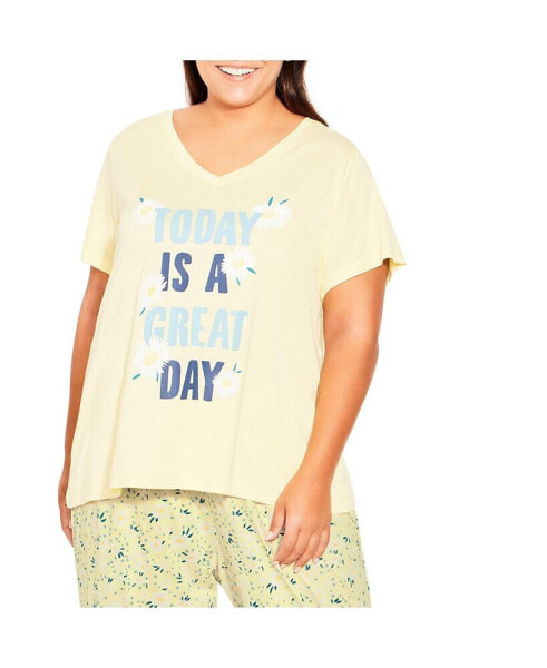 Plus Size Short Sleeve Great Day Sleep Top