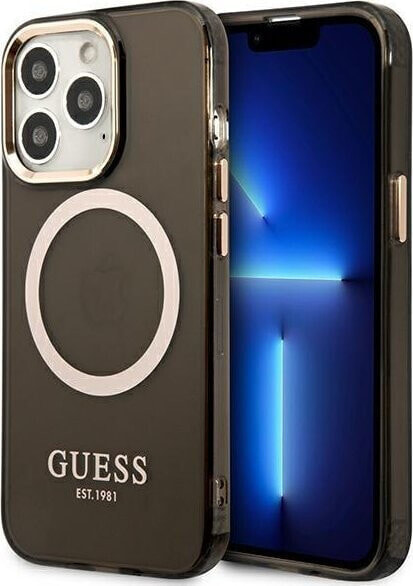 Guess Guess GUHMP13LHTCMK iPhone 13 Pro / 13 6,1" czarny/black hard case Gold Outline Translucent MagSafe