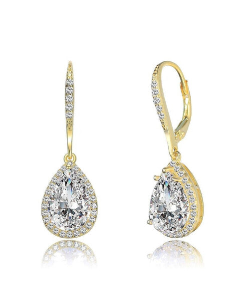 Sterling Silver Cubic Zirconia Pear Drop Earrings