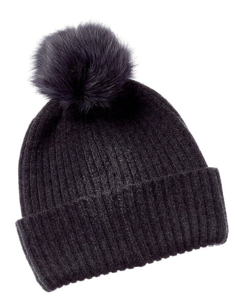 Sofiacashmere Cashmere Ribbed Hat With Pom Women's Os