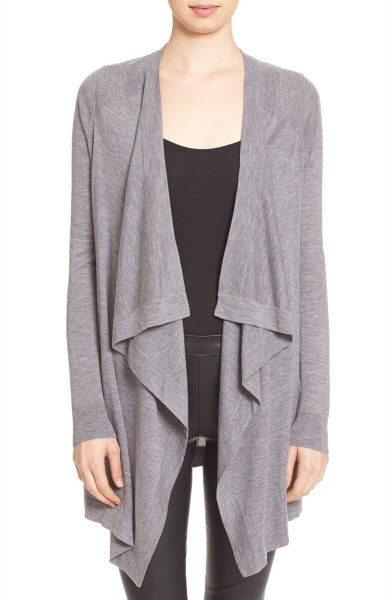 Women's Vince. Drape Front Wool Cardigan, Size X-Small - Grey 158559