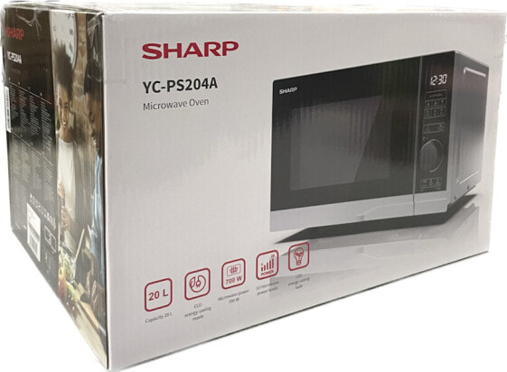 Sharp YC-PS204AE-S 20 Liter 700 W Kombi-Mikrowelle silber