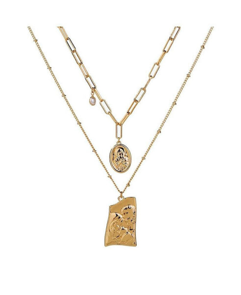 Hollywood Sensation jesus Pendant Layered Necklace