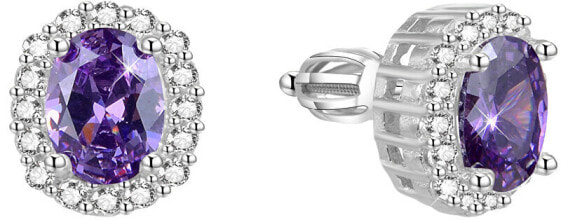 Glittery silver earrings AGUP1503S
