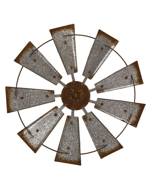 Декоративный ветряк Glitzhome на стену из металла в стиле фермерской усадьбы