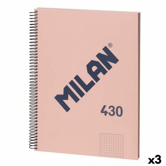 Блокнот MILAN 430 Розовый A4 80 Листьев (3 шт)