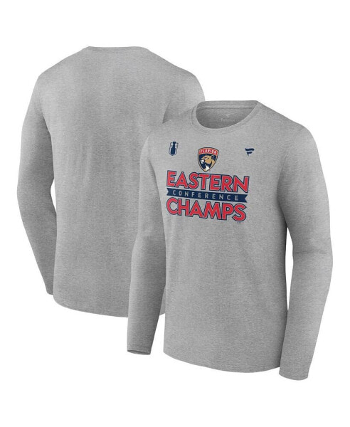 Men's Steel Florida Panthers 2024 Eastern Conference Champions Locker Room Long Sleeve T-Shirt