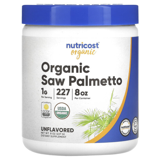 Organic Saw Palmetto, Unflavored, 8 oz (227 g)