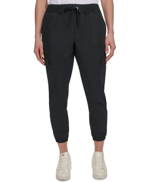 Брюки спортивные DKNY женские из хлопка с кулиской и карманамиCargo Joggers