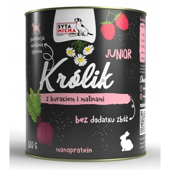 Wet food SYTA MICHA Junior Rabbit with beetroot and raspberries 800 g