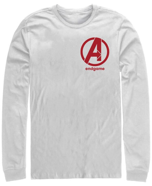 Marvel Men's Avengers Endgame Left Chest Logo, Long Sleeve T-shirt