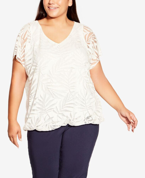 Plus Size Elora Burnout V-neck Top