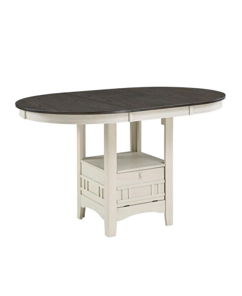 Traditional Dining Table with Extension Leaf & Storage Base