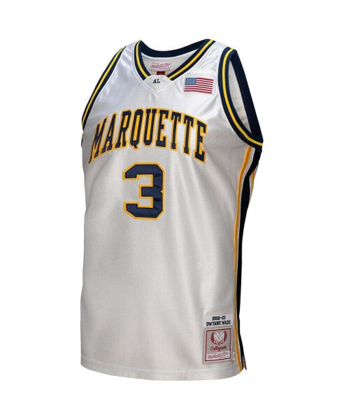 Men's Dwyane Wade White Marquette Golden Eagles College Vault 2002/03 Authentic Jersey