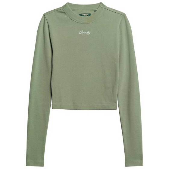 SUPERDRY Rib Embroidered Fitted long sleeve T-shirt