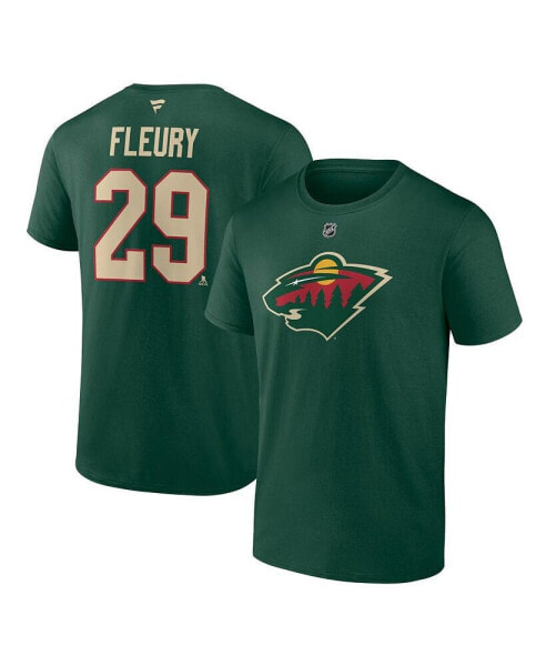 Men's Marc-Andre Fleury Green Minnesota Wild Authentic Stack Name and Number T-shirt