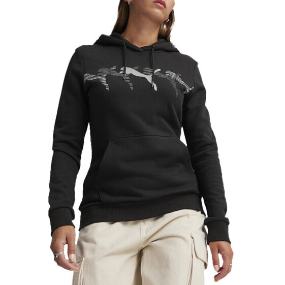 Puma Essentials Logo Lab Pullover Hoodie Womens Black Casual Outerwear 67793101