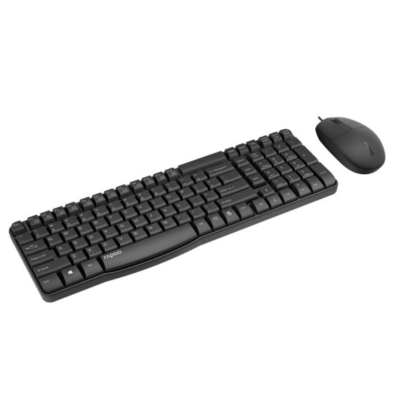 Rapoo NX1820 - Full-size (100%) - USB - QWERTZ - Black - Mouse included