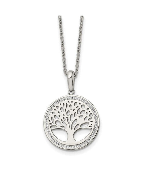 Chisel preciosa Crystal Tree of Life Pendant Cable Chain Necklace