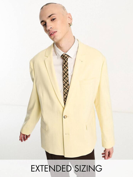 ASOS DESIGN oversized blazer in pale yellow