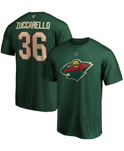 Men's Mats Zuccarello Green Minnesota Wild Authentic Stack Name and Number Team T-shirt
