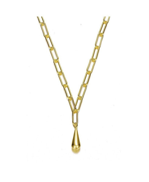 Classic Teens/Young Adults 14K Gold Plated Charm PaperClip Necklace