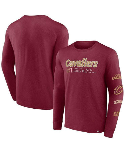 Men's Wine Cleveland Cavaliers Baseline Long Sleeve T-shirt