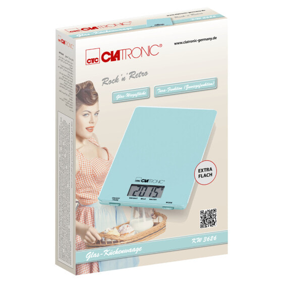 Clatronic KW 3626 - Electronic kitchen scale - 5 kg - 1 g - Mint colour - Rectangle - fl oz - ml - g - lb oz