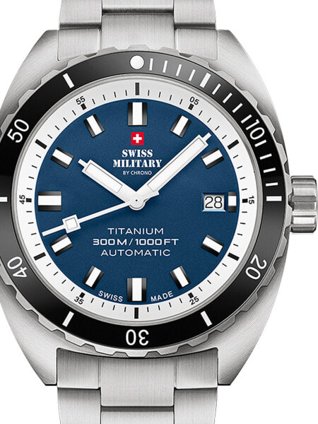 Swiss Military SMA34100.03 Diver Titanium Automatic Mens Watch 42mm 30ATM