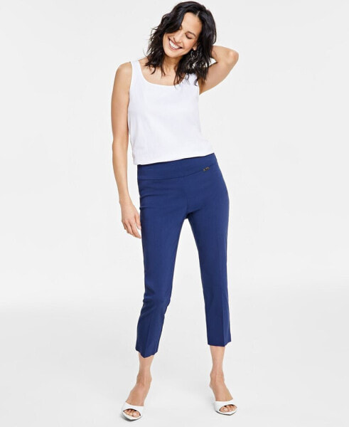 Women's Petite Tummy-Control Pull-On Capri Pants, Created for Macy's