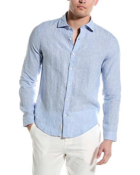 Onia Slim Fit Linen Shirt Men's Blue Xxl