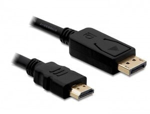 Delock Cable Displayport > HDMI m/m 2m - 2 m - Black - Male/Male - Displayport/HDMI