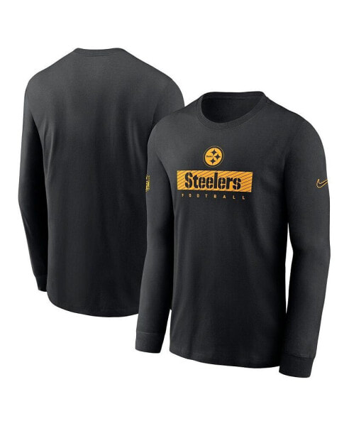 Men's Black Pittsburgh Steelers Sideline Performance Long Sleeve T-Shirt