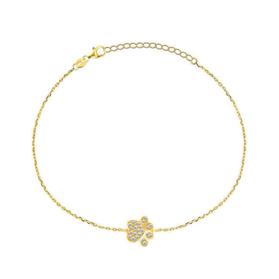 Playful gold-plated paw bracelet BRC29Y