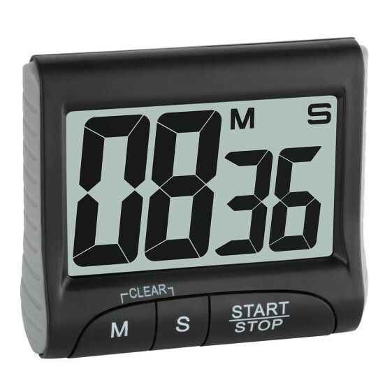 TFA Digital Timer and Stopwatch - Digital kitchen timer - Black - 99 min - Plastic - LCD - Magnetic