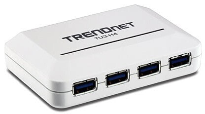 USB-концентратор TRENDnet TU3-H4 - 5000 Mбит/с - Белый - CE - FCC - 0.3 Вт - 68 г - 0 - 40 °C