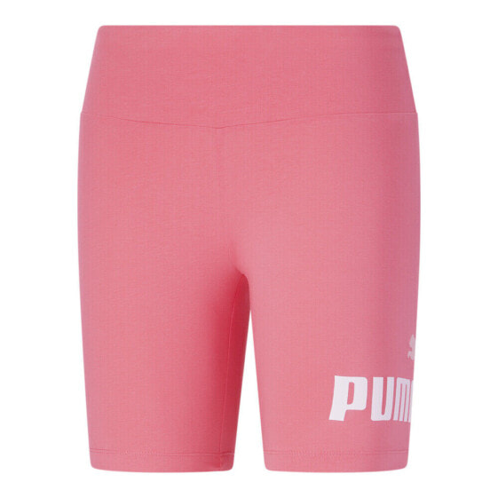 Puma Essentials Logo 7 Inch Bike Shorts Womens Pink Casual Athletic Bottoms 8483
