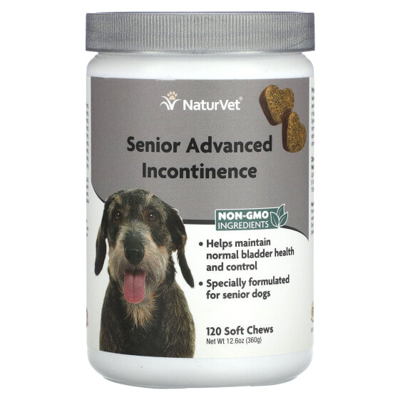 Витамины и добавки NaturVet Senior Advanced Incontinence с корнем дикого яма для собак, 120 мягких жевательных лакомств, 360 г