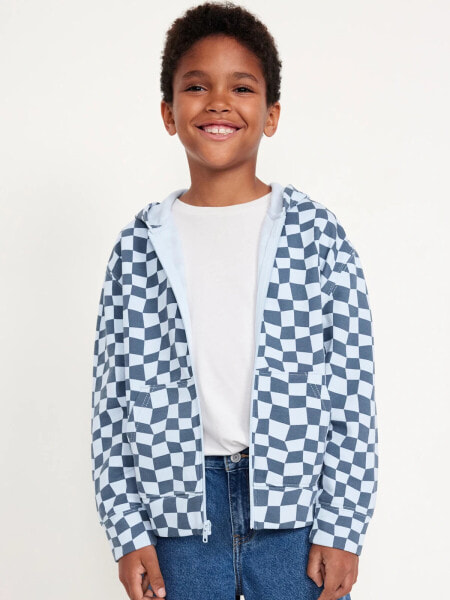 Printed Zip-Front Hoodie for Boys